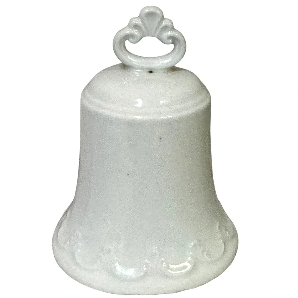 Vintage Ceramic Christmas Bell Sleigh Reindeer‎ Scene Cottage Holiday Decor Gift